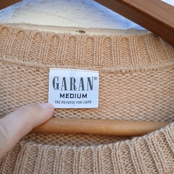 Vintage Garan Sweater Pullover Crewneck Wool Tan - Picture 3 of 5